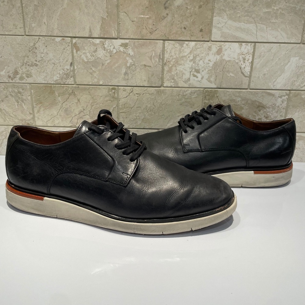 Allen Edmonds Carson Lace Up Black Leather Plain Toe Derby Shoes 6788 Mens 12 D